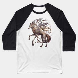 Cybernetic Spirit Wolf Baseball T-Shirt